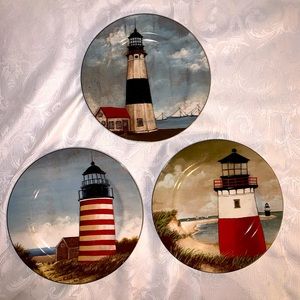 Three Lighthouse plates by David Carter Brown By The Sea Collection for Sakura